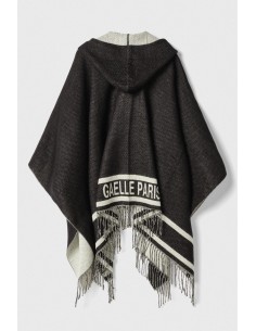 Poncho donna Gaelle Nero-off white 2