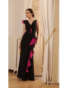 Abito Le Preziose Nero-fuchsia