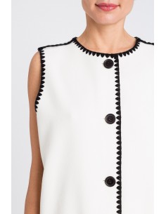 Gilet Twinset Bic. Off white/nero 2