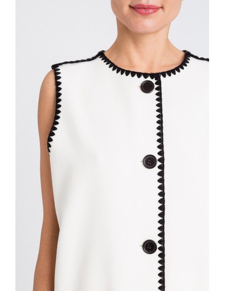 Gilet Twinset Bic. Off white/nero