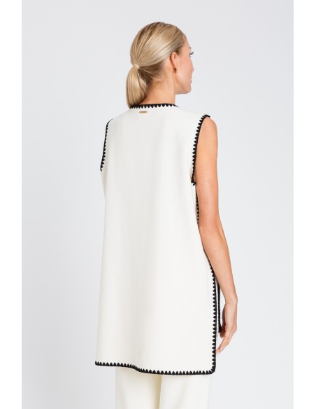 Gilet Twinset Bic. Off white/nero