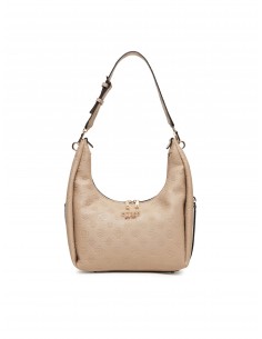 Borsa a spalla Guess Simply taupe logo