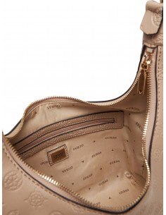 Borsa a spalla Guess Simply taupe logo 2