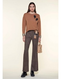 Pantalone Gai Mattiolo Nero-bianco-cammello