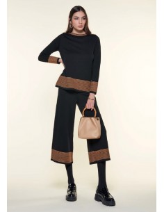 Pantalone Gai Mattiolo Nero-cammello