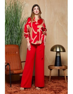 Blusa Shockingai Rosso-cammello