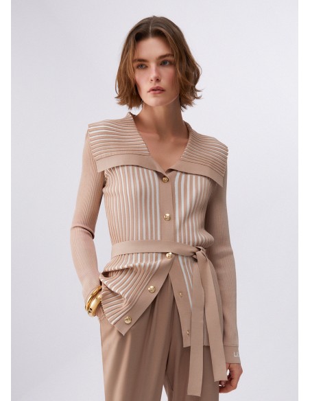 Cardigan Liu-Jo Lt.almond/wh.milk