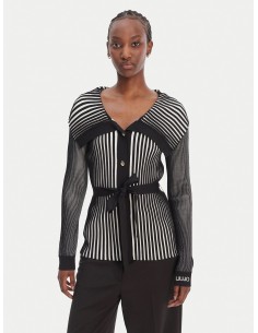 Cardigan Liu-Jo Nero/white milk 2