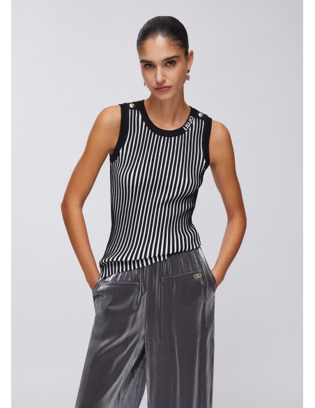 Top Liu-Jo Nero/white milk