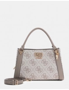 Borsa a mano Guess Dark taupe logo