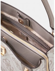 Borsa a mano Guess Dark taupe logo 2