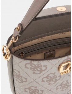 Borsa a tracolla Guess Dark taupe logo 2