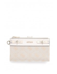 Portafoglio Guess Off white logo
