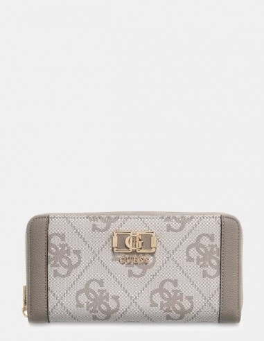 Portafoglio Guess Dark taupe logo