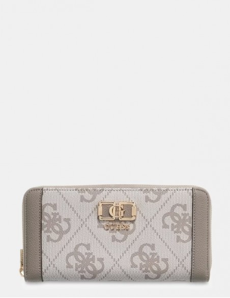 Portafoglio Guess Dark taupe logo