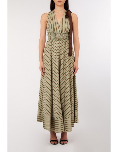 Abito Liu-Jo Green/tabacco stripe