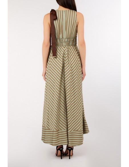 Abito Liu-Jo Green/tabacco stripe