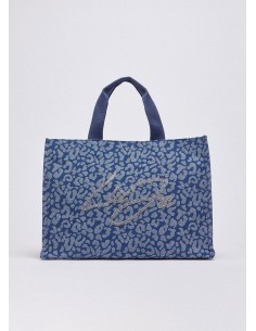 Borsa a mano Liu-Jo Den.Blue animalier