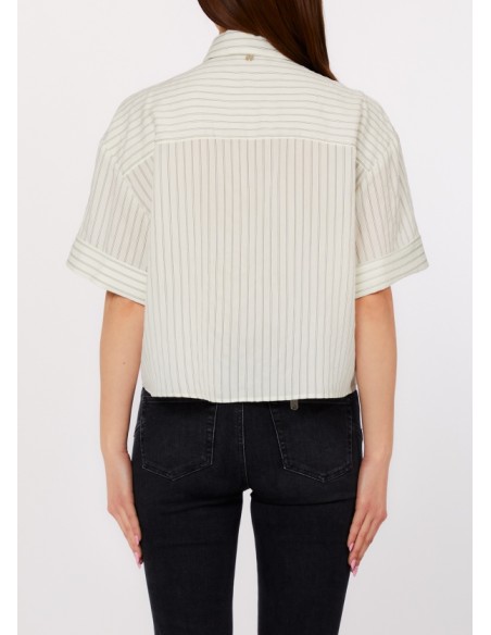 Camicia Liu-Jo Bianco lana stripes