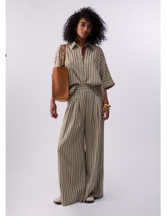 Camicia Liu-Jo Green/tabacco stripe