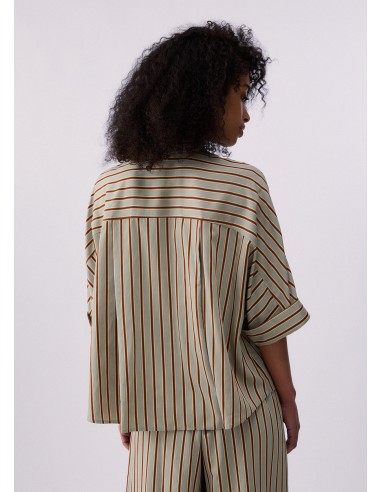 Camicia Liu-Jo Green/tabacco stripe