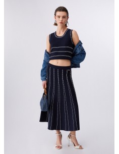 Top Liu-Jo Night blue/bco lana