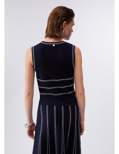 Top Liu-Jo Night blue/bco lana