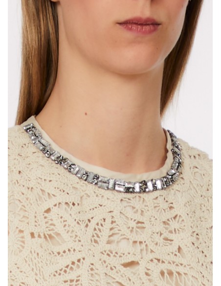 Top Liu-Jo Naturale/bco lana