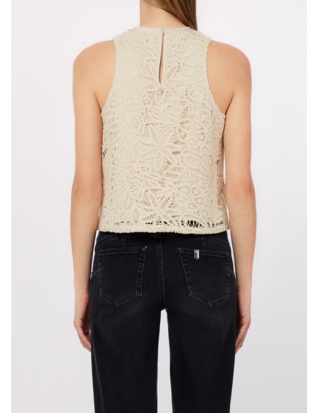 Top Liu-Jo Naturale/bco lana