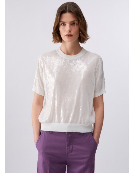 Maglia Liu-Jo Bianco lana sequins