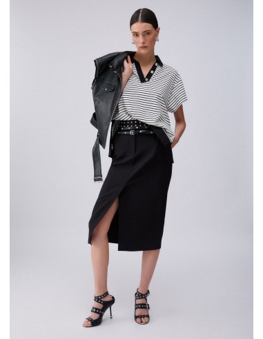 Polo Liu-Jo Bl&white strip/black