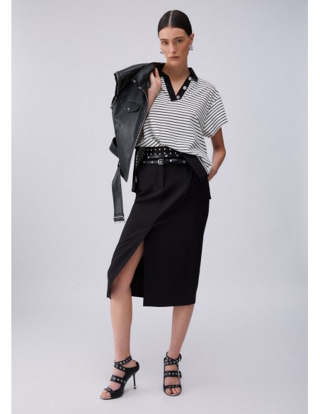 Polo Liu-Jo Bl&white strip/black