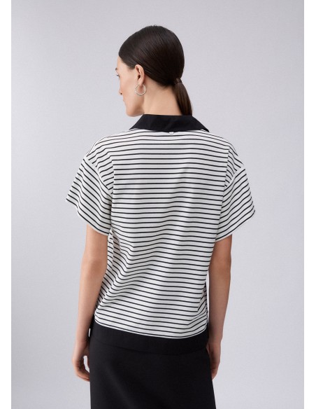 Polo Liu-Jo Bl&white strip/black