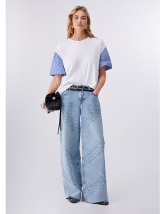 T-shirt Liu-Jo Bco/core blu vichy