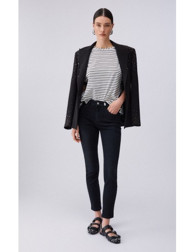 T-shirt Liu-Jo Bl&white strip/black