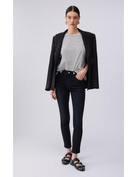 T-shirt Liu-Jo Bl&white strip/black