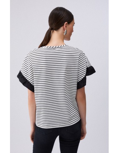T-shirt Liu-Jo Bl&white strip/black