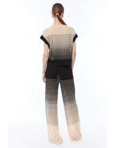 Pantalone Nenette Nero-beige 2