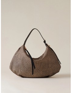 Borsa a spalla Borbonese Naturale/nero