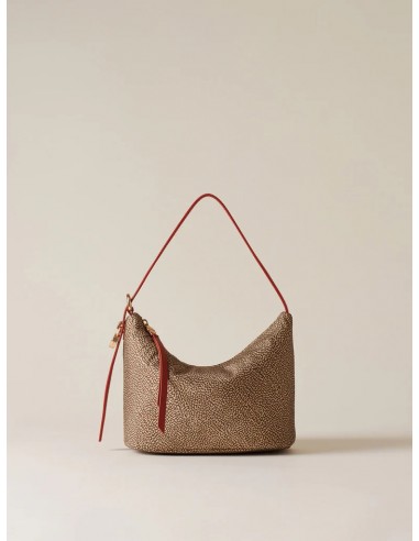 Borsa a spalla Borbonese Beige/red papaya