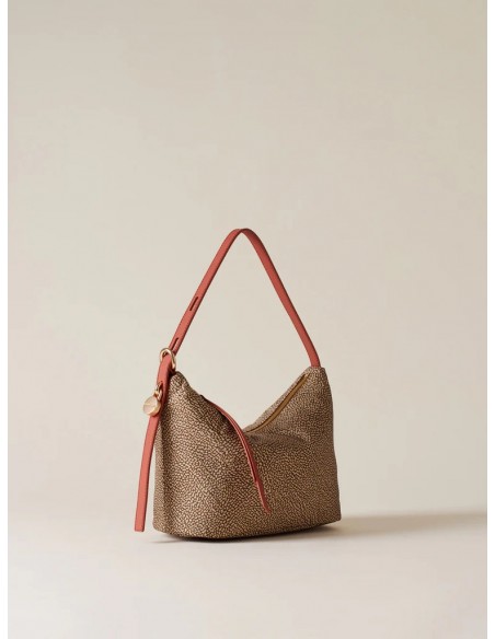 Borsa a spalla Borbonese Beige/red papaya