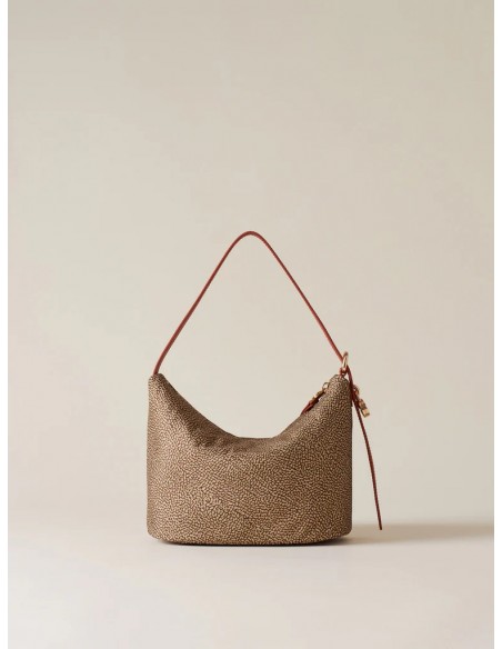 Borsa a spalla Borbonese Beige/red papaya