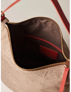 Borsa a spalla Borbonese Beige/red papaya 2
