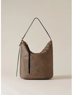 Borsa a spalla Borbonese Naturale/nero