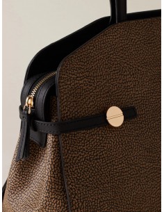 Borsa a spalla Borbonese Naturale/nero 2