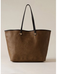 Borsa a spalla Borbonese Naturale/nero