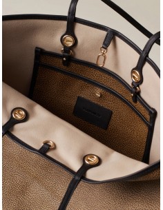 Borsa a spalla Borbonese Naturale/nero 2