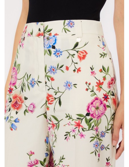 Pantalone Liu-Jo Glam white blossom