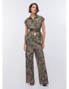 Gilet Liu-Jo Dk.olive comouflower