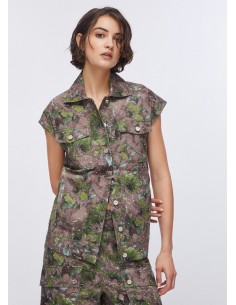 Gilet Liu-Jo Dk.olive comouflower 2
